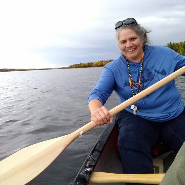 Debbie Canoeing in Poplar Hill First Nation